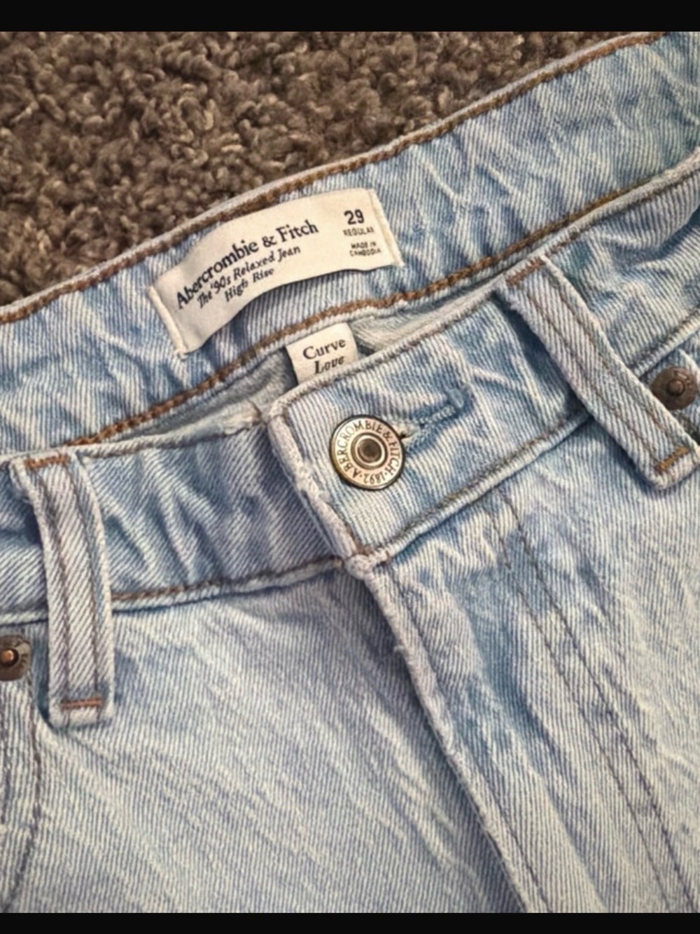 Abercrombie & Fitch Light Blue High-Rise Ankle Jeans